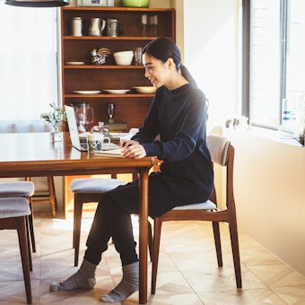 【取り扱い終了】「家でのわたしも好きになる」やわらかカットソーのルームウェアセット / ネイビーの商品写真