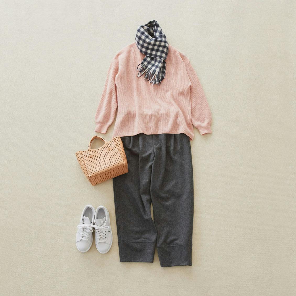 「北欧、暮らしの道具店」　きちんとしながらリラックスパンツ Ｓサイズ きちんとしながら、リラックス」ウエストゴムのウールパンツ