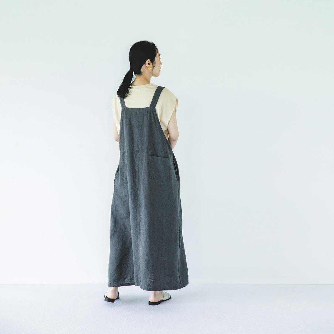 当店別注】fog linen work / リネンサロペットスカート - 北欧