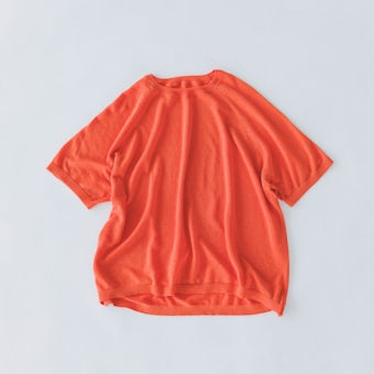 【今季終了】「夏のコーデを、あたらしく」大人のためのシアーニット / マンダリンオレンジの商品写真