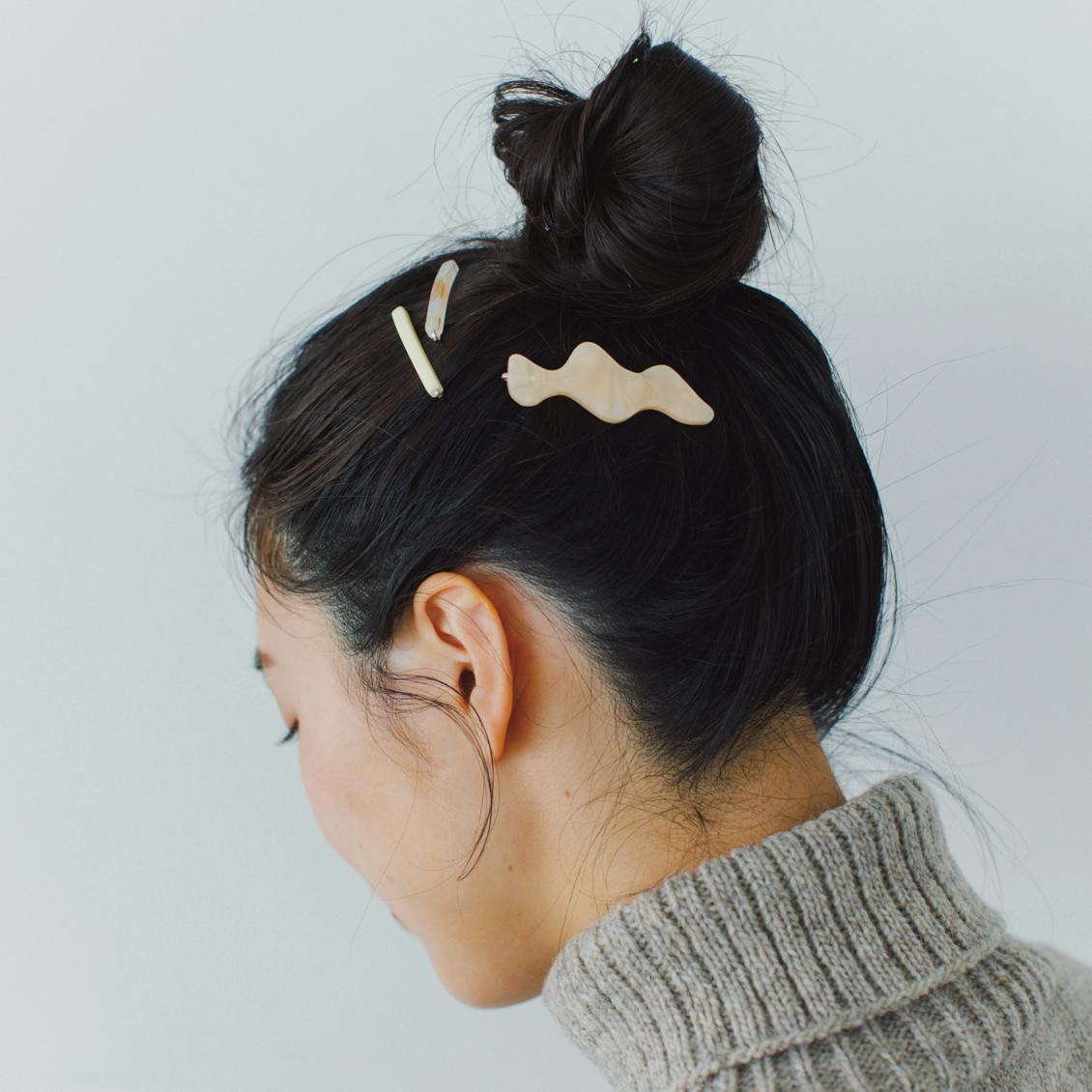 sAn サン アクリル ヘアアクセサリー　ヘアピン sAn (サン) Draw Hair Pin Small ヘアピン ピスタチオ/パール