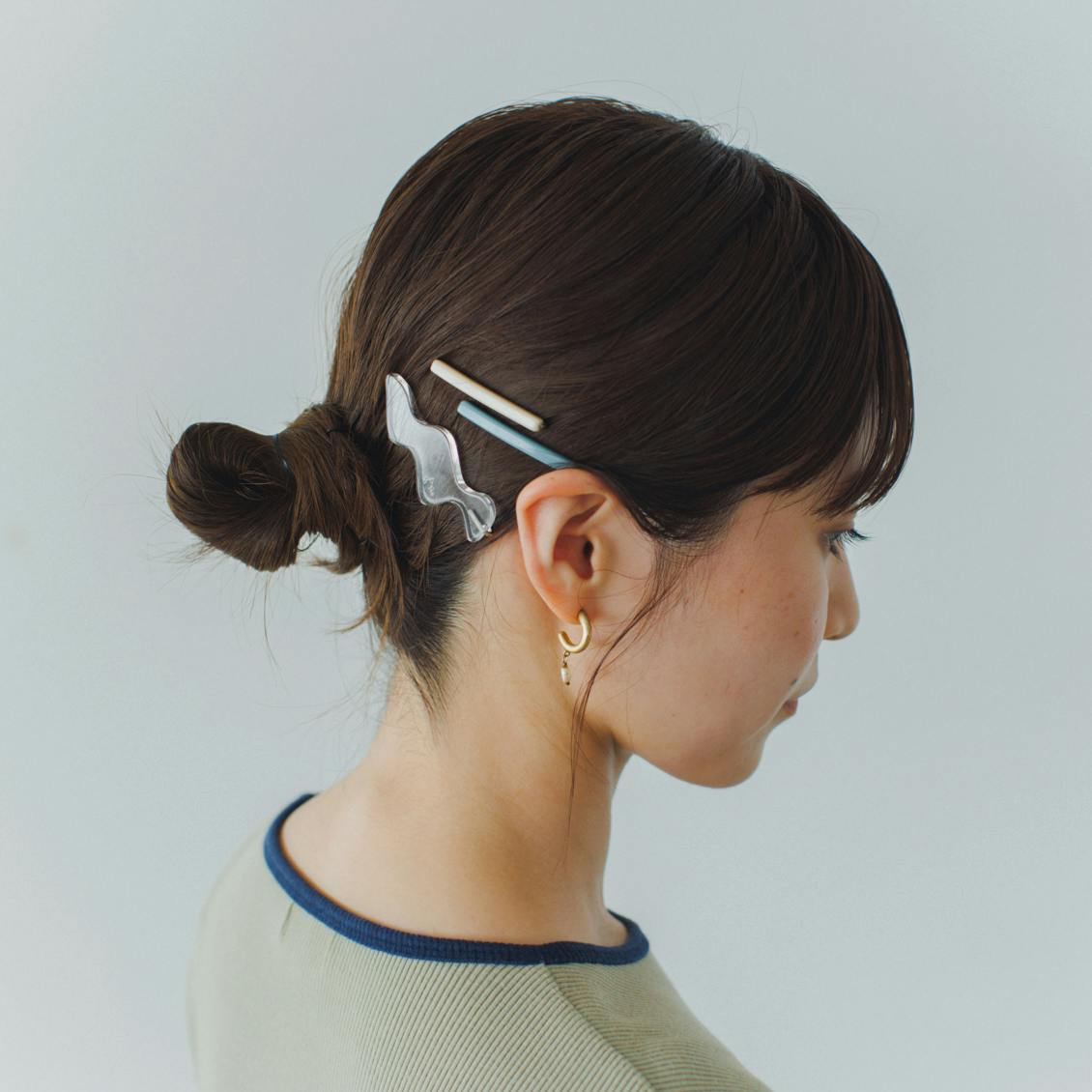 sAn / ヘアピン / Draw hair Pin(パールホワイト・クリア sAn / ヘアピン / Draw hair Pin(パールホワイト・クリア
