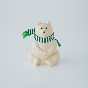 【数量限定】マフラー付き白くま貯金箱 / Polar Bear Money BOX / グリーンの商品写真