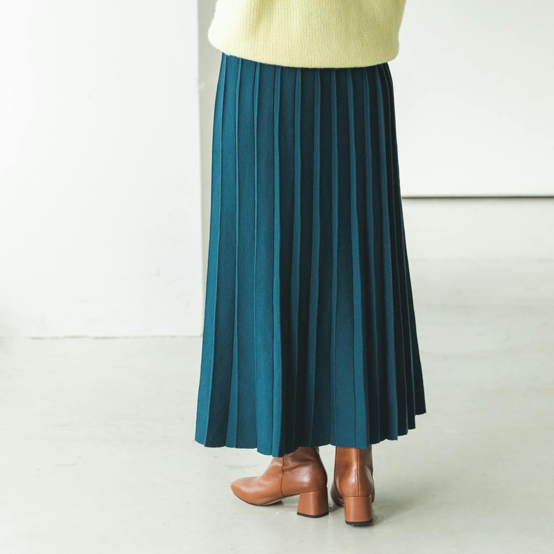シンプリーツニットショートスカート main image 0