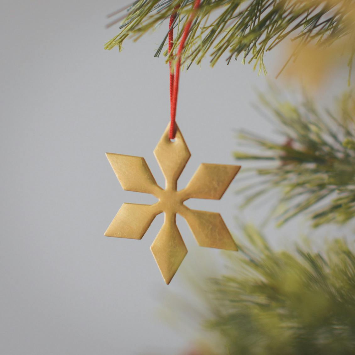 【今季終了】fog linen work / フォグリネンワーク / 雪のオーナメント2（ブラス）の商品写真