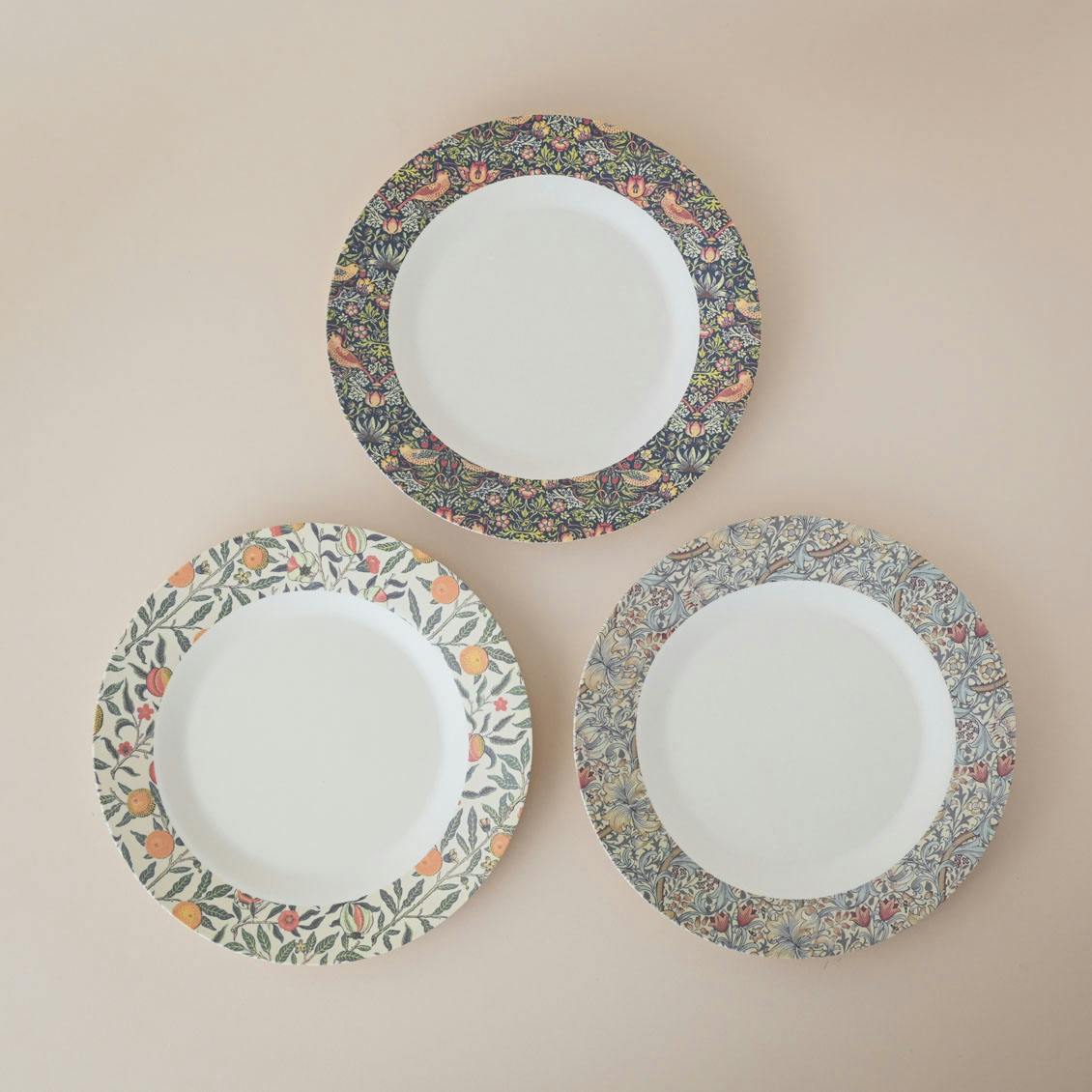 ウィリアム・モリス柄 / 竹ファイバープレート / プレート22cm / 3枚セットの商品写真