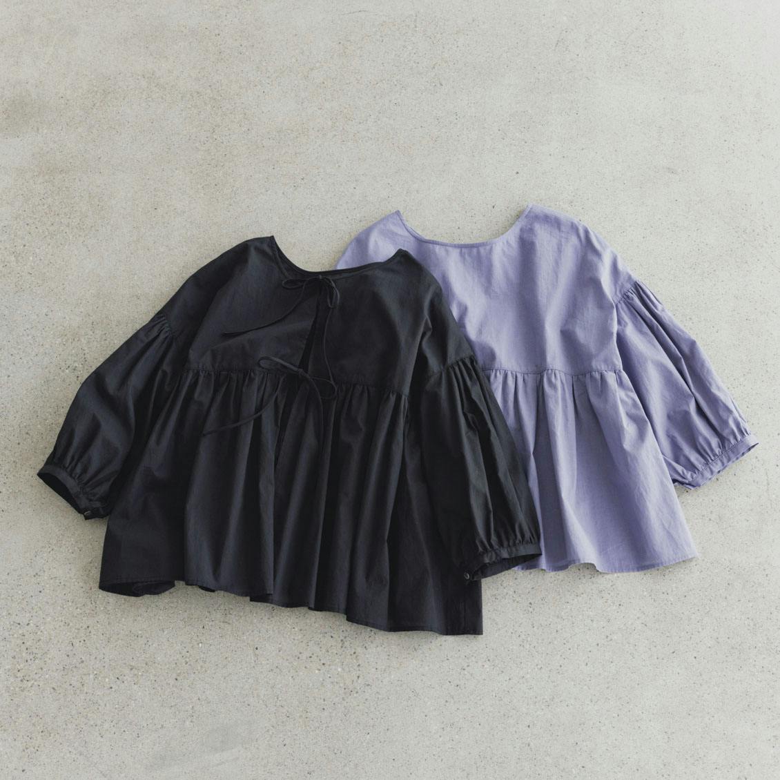 ふわり、風をまとう」3WAYボレロブラウス（ブラック、ラベンダー