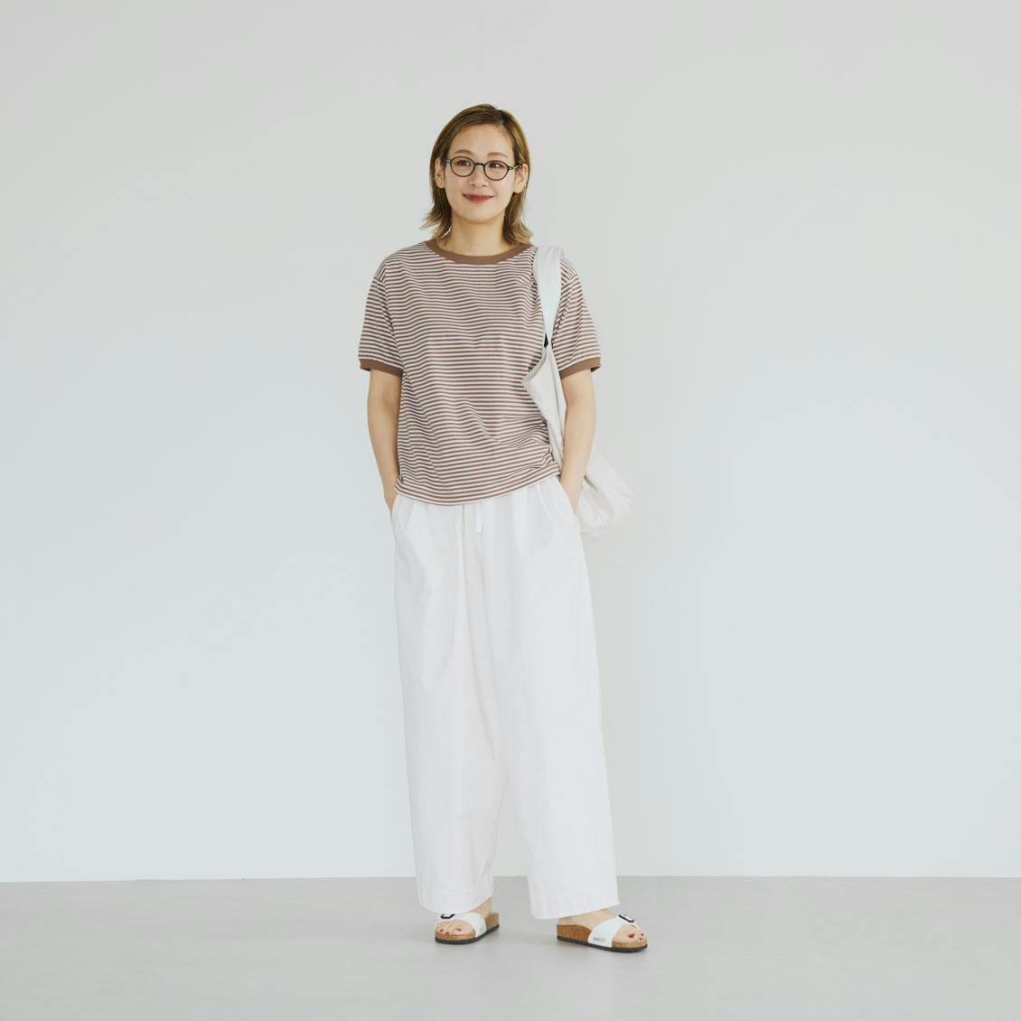 ☆新品/北欧暮らしの道具店/Tシャツみたいな上品ニット Wearing color makes you feel good. Elegant knit coordination