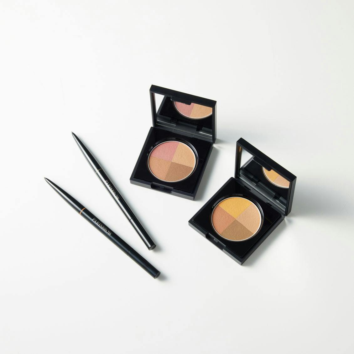 PARISBROW アイブロウパレット、ペンシル、ブラシ　3点セット PARISBROW / アイブロウパウダーパレット（ピンクブラウン・イエロー