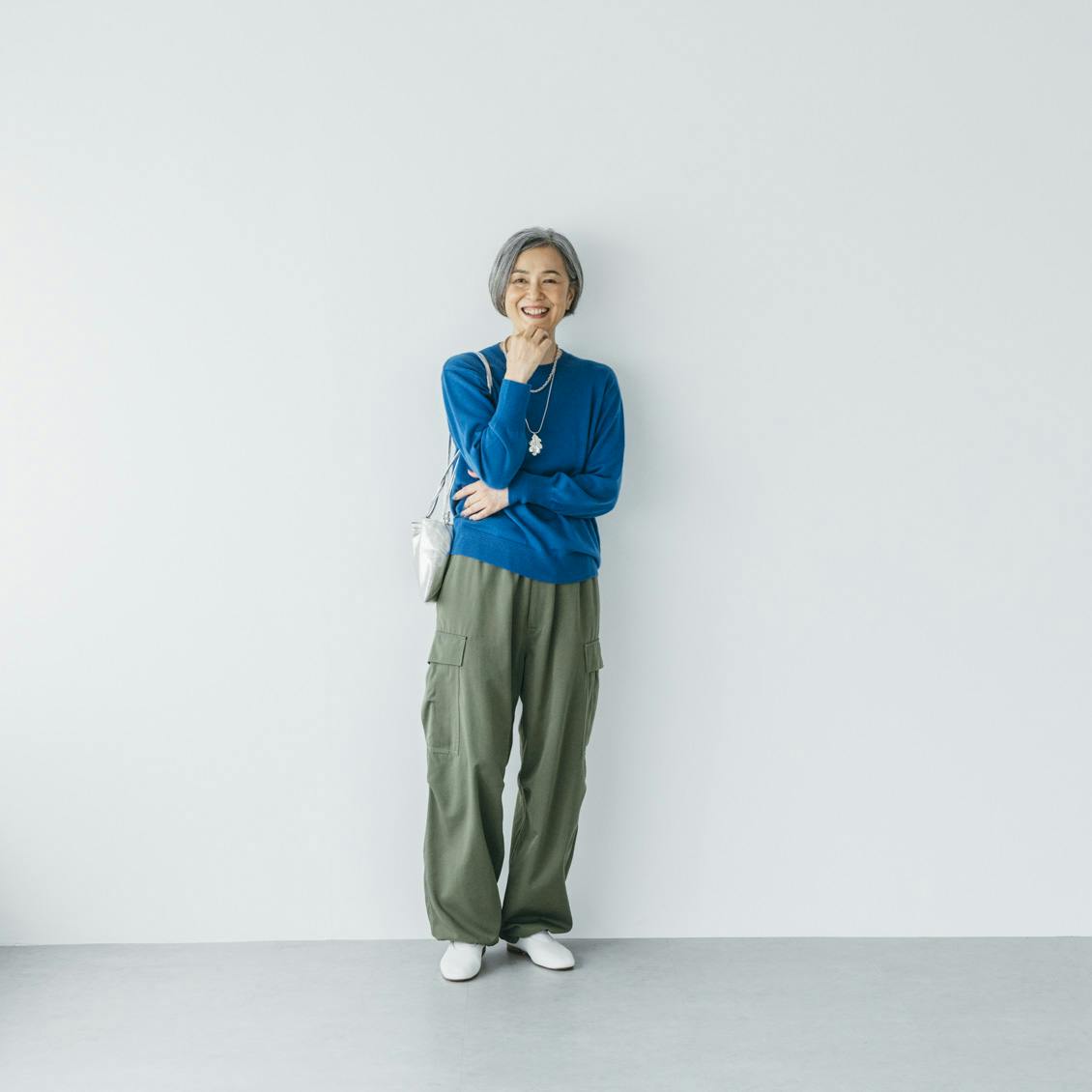 北欧、暮らしの道具店春がはじまる、絶妙Vネックのコットンニット 春がはじまる、絶妙Vネックのコットンニット / オフホワイト