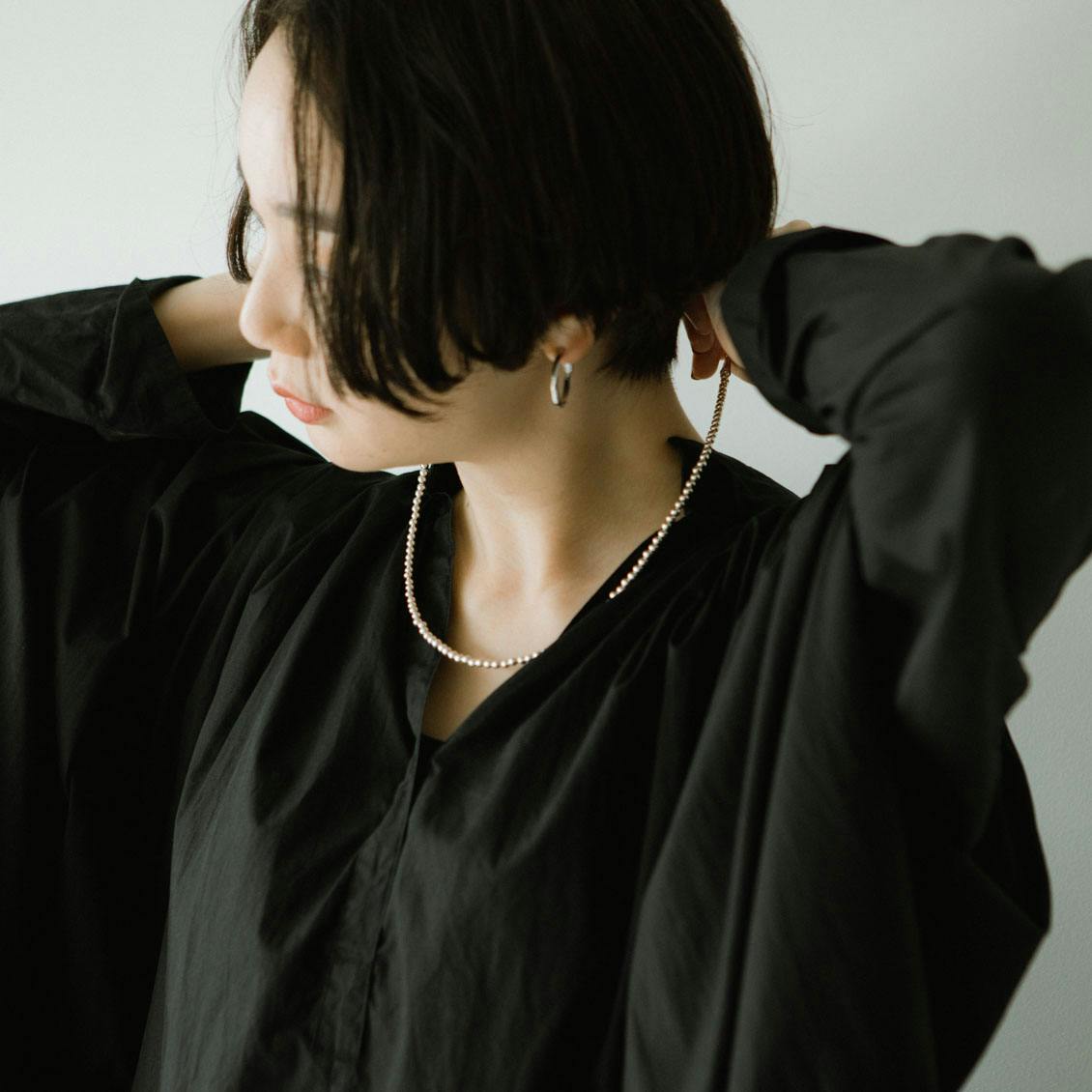 ERICKA NICOLAS BEGAY / ナバホパール / シルバーネックレス ERICKA NICOLAS BEGAY / ナバホパール / シルバーネックレス