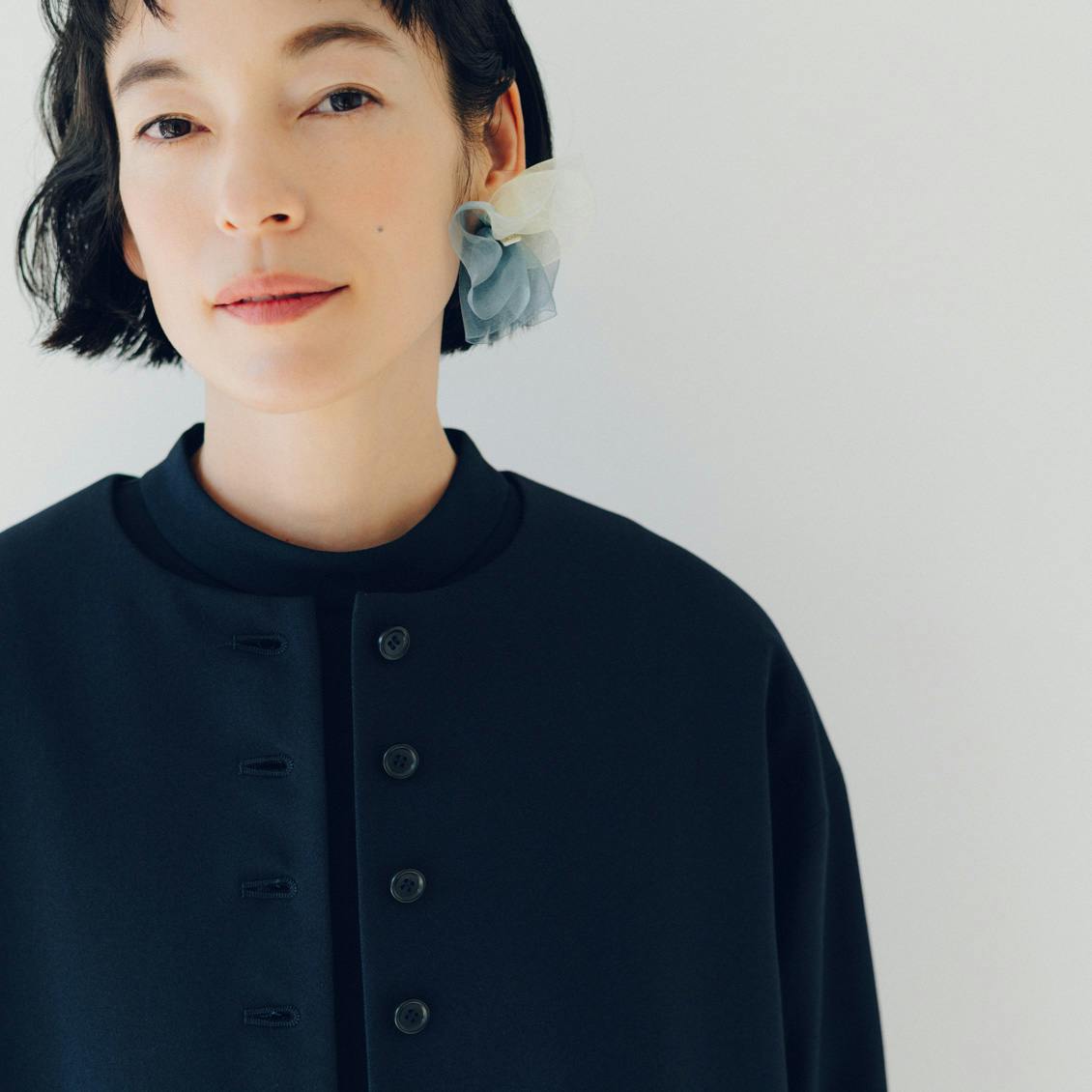 美品✨北欧、暮らしの道具店　シワになりにくいフォーマルジャケット　ネイビー 美品】北欧暮らしの道具店 シワになりにくいフォーマル