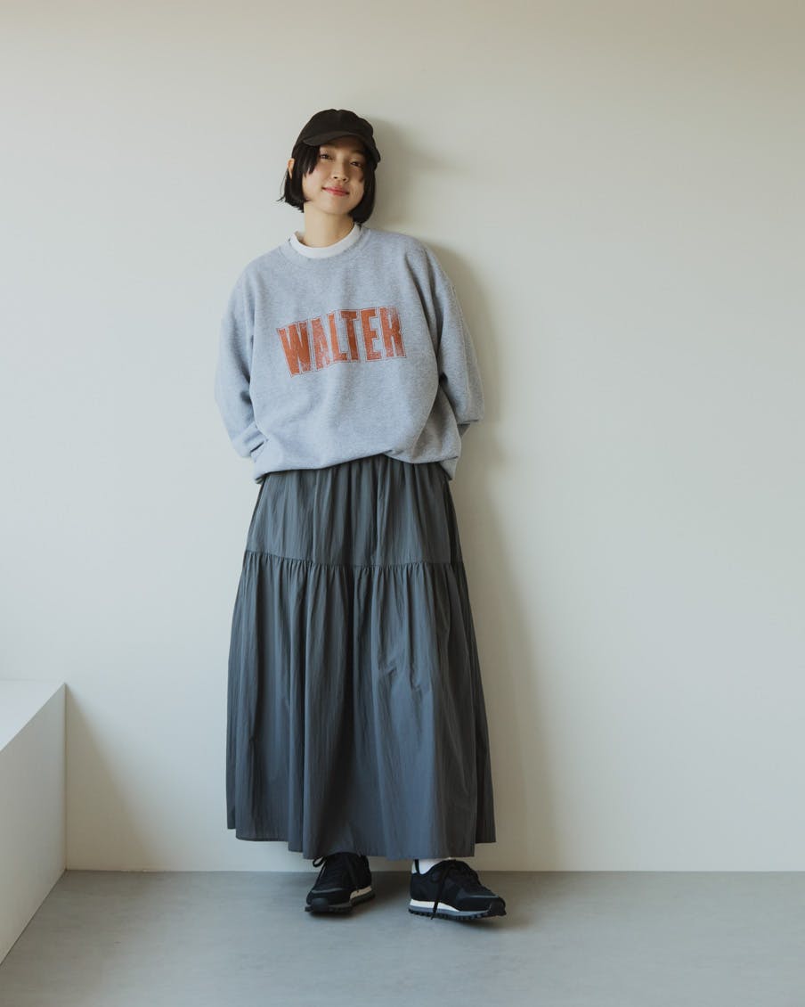 年中たよれる、軽やかナイロンのティアードスカート - 北欧