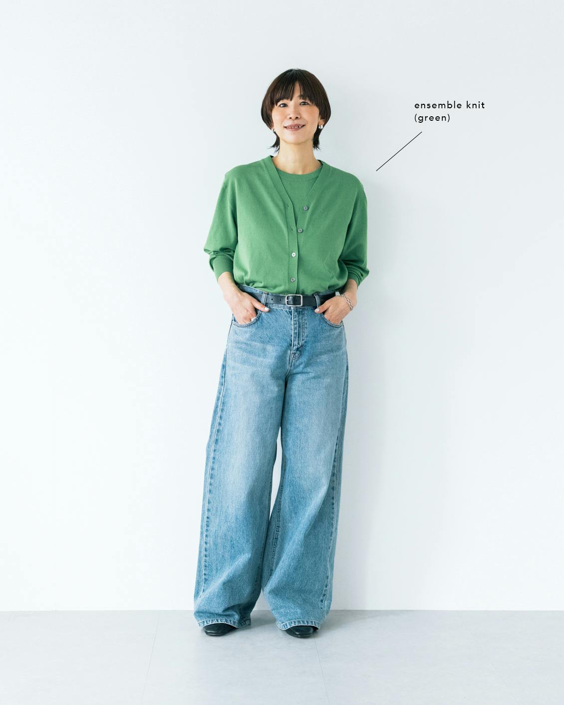 カジュアルから、きちんとまで」アンサンブルニット（半袖