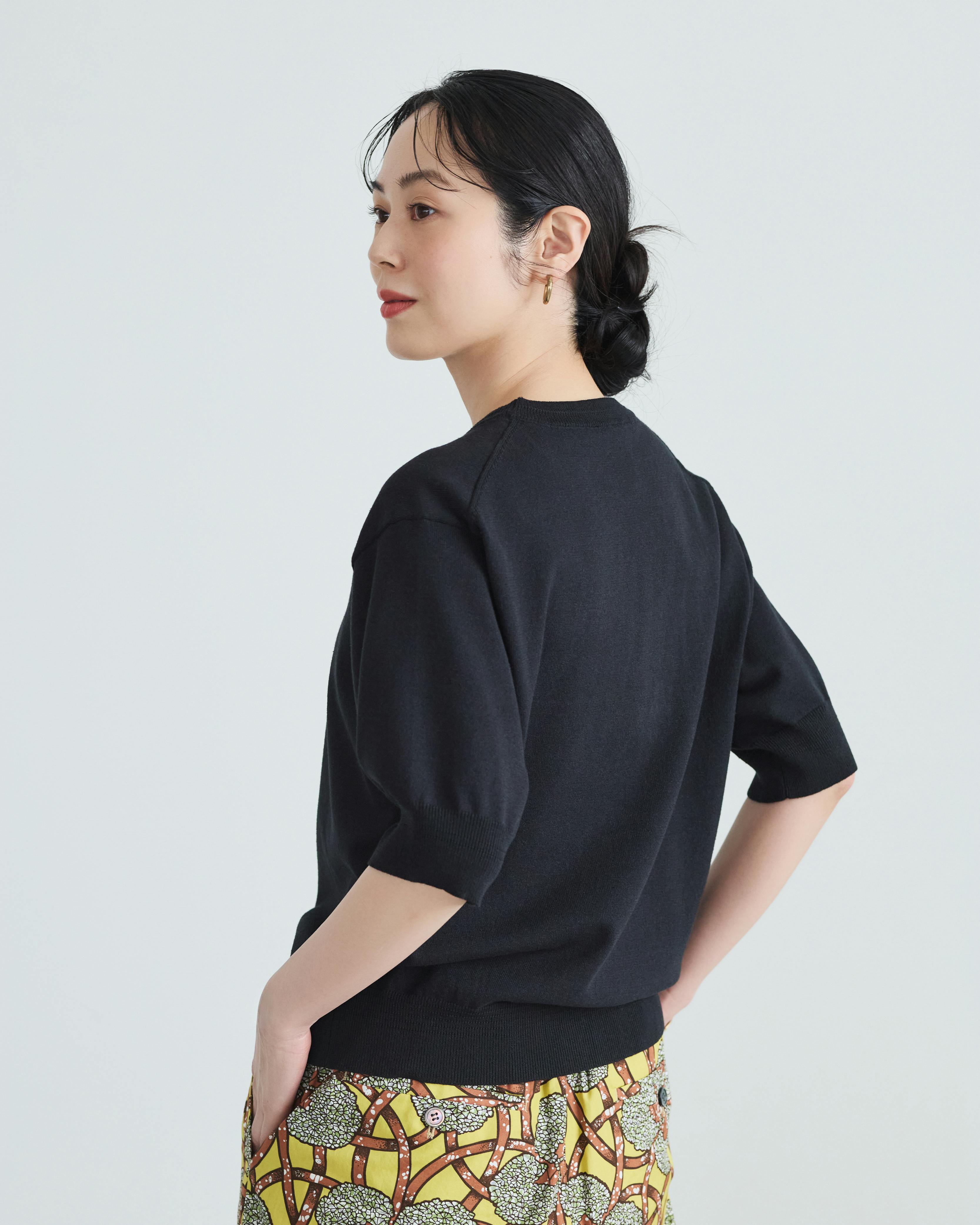 北欧、暮らしの道具店　半袖ニット　新品 再入荷＆新色追加】昨年大人気だった「半袖ベーシックニット」に