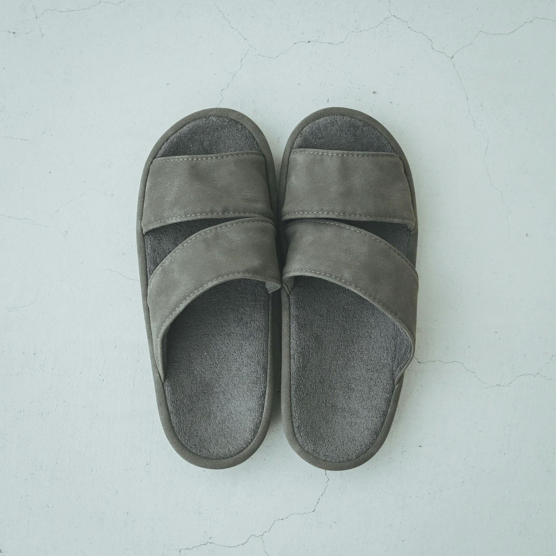 【今季終了】パイル素材が心地よい、夏のルームシューズ / ダークグレー / Sの商品写真