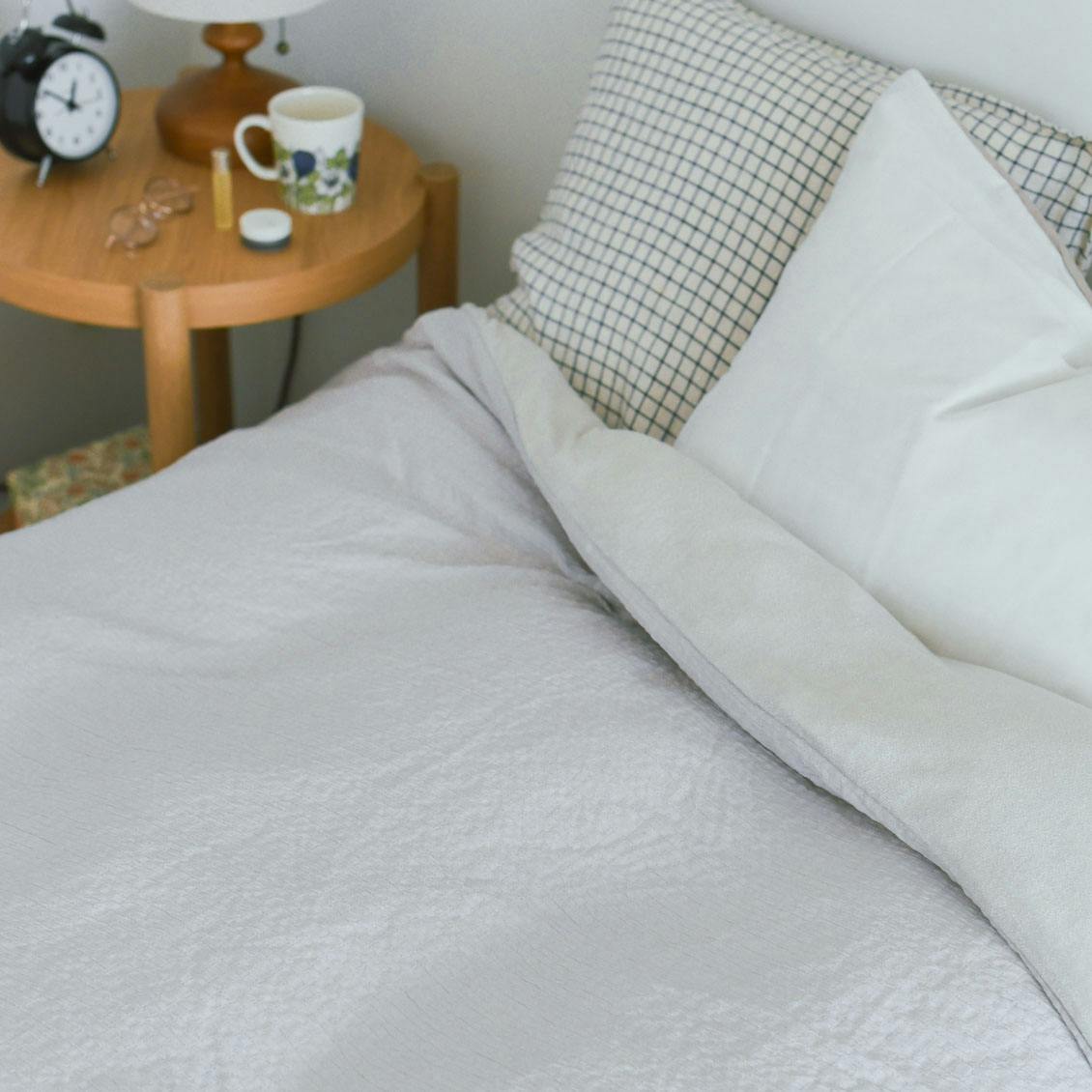 【今季終了】タオルケットにもなる、レーヨンパイルの布団カバー / ダブル（ライトグレー）の商品写真