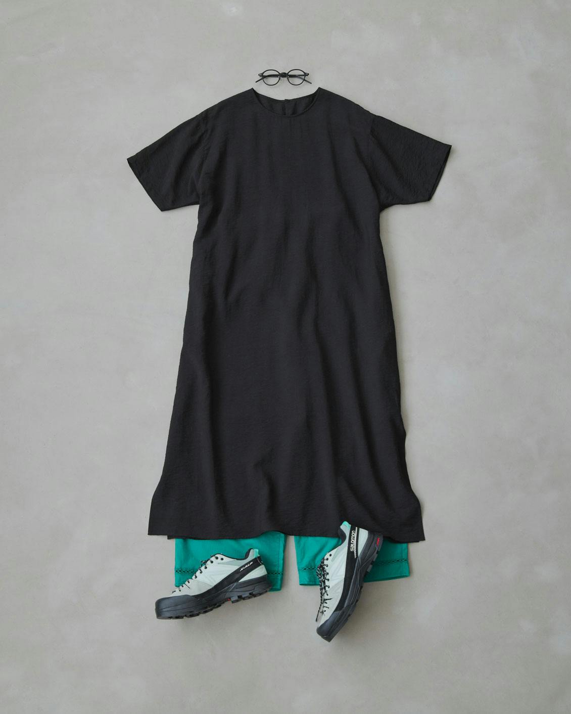 1588　北欧暮らしの道具店 涼しさも、品のよさも」のボックスワンピース　M 涼しさも、品のよさも」ハーフスリーブのボックスワンピース