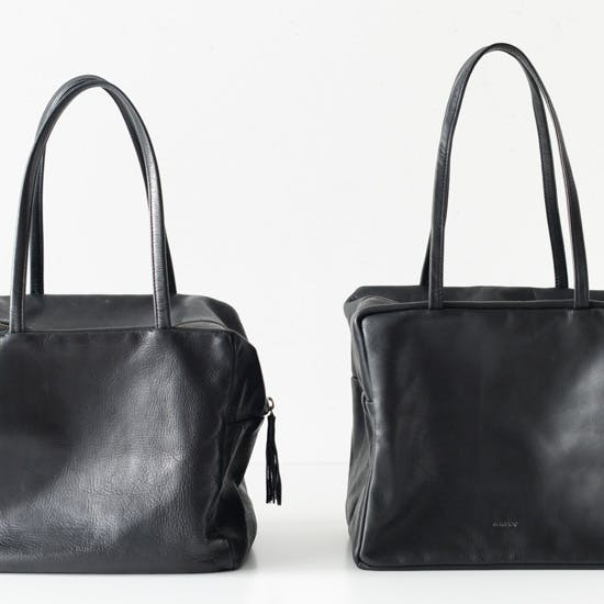 極美品 Danser レザーバッグ ミニ キューブ型 北欧暮らしの道具店 黒 極