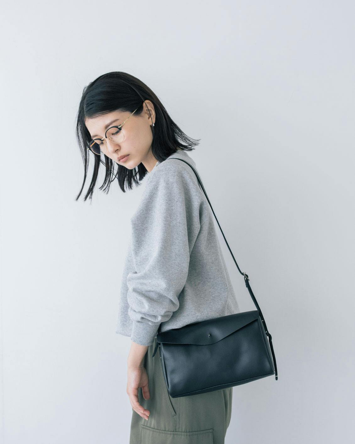 Encachetteアンキャシェット 本革ショルダーバッグ 黒 Encachette / アンキャシェット / レザーポーチショルダー