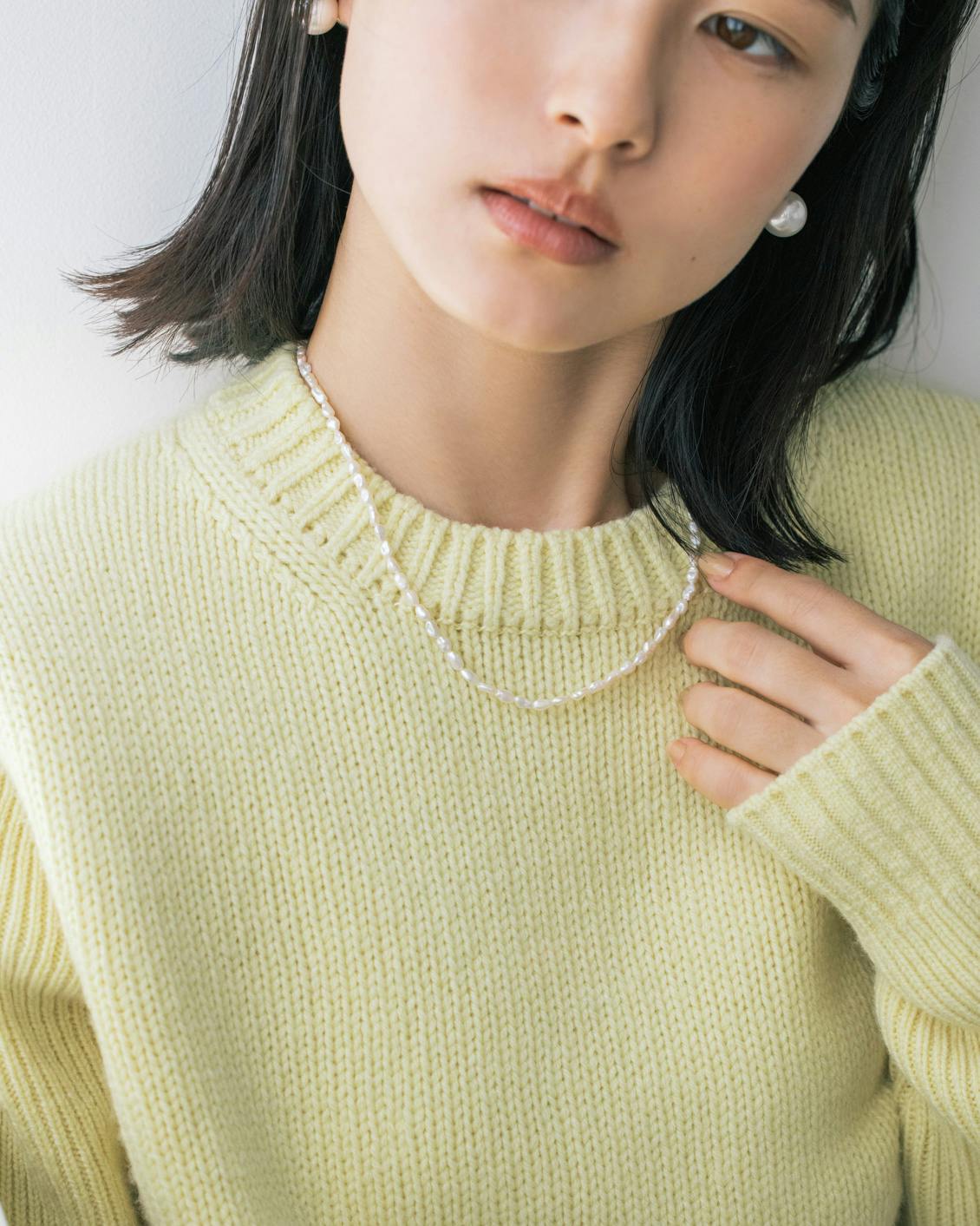 dk901/new！淡水パール艶あり　スティック形　1連 《Unique+ 》淡水バロック真珠 ネックレス 7-8mm バロック