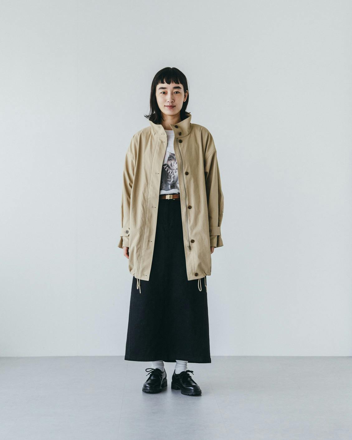 【未使用】中綿ベスト付きのかろやかミドル丈アウター（北欧、暮らしの道具店） 中綿ベスト付きのかろやかミドル丈アウター（S・Mサイズ） - 北欧