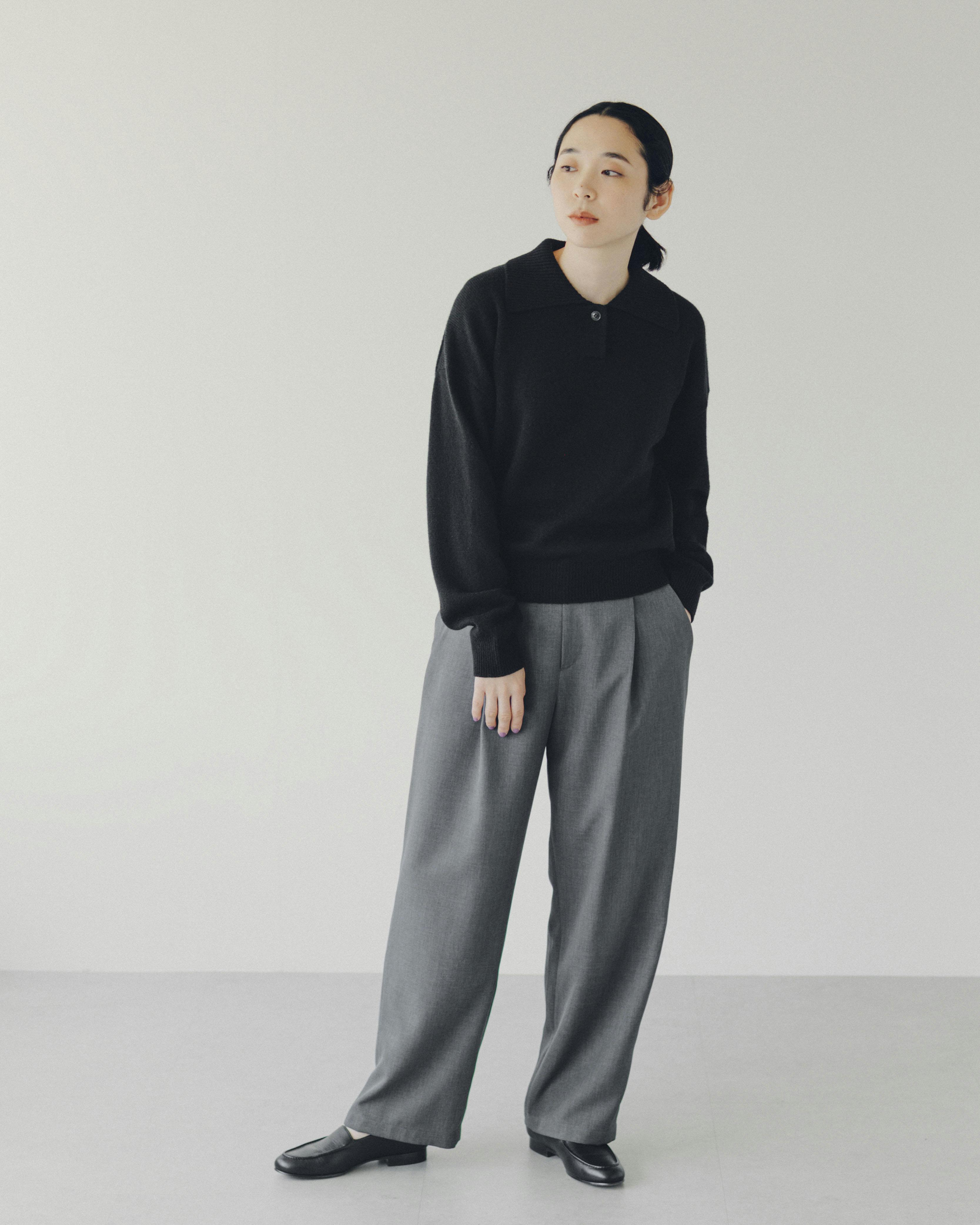 大人にひとさじのアクセント」洗えるウールの襟付きニット - 北欧