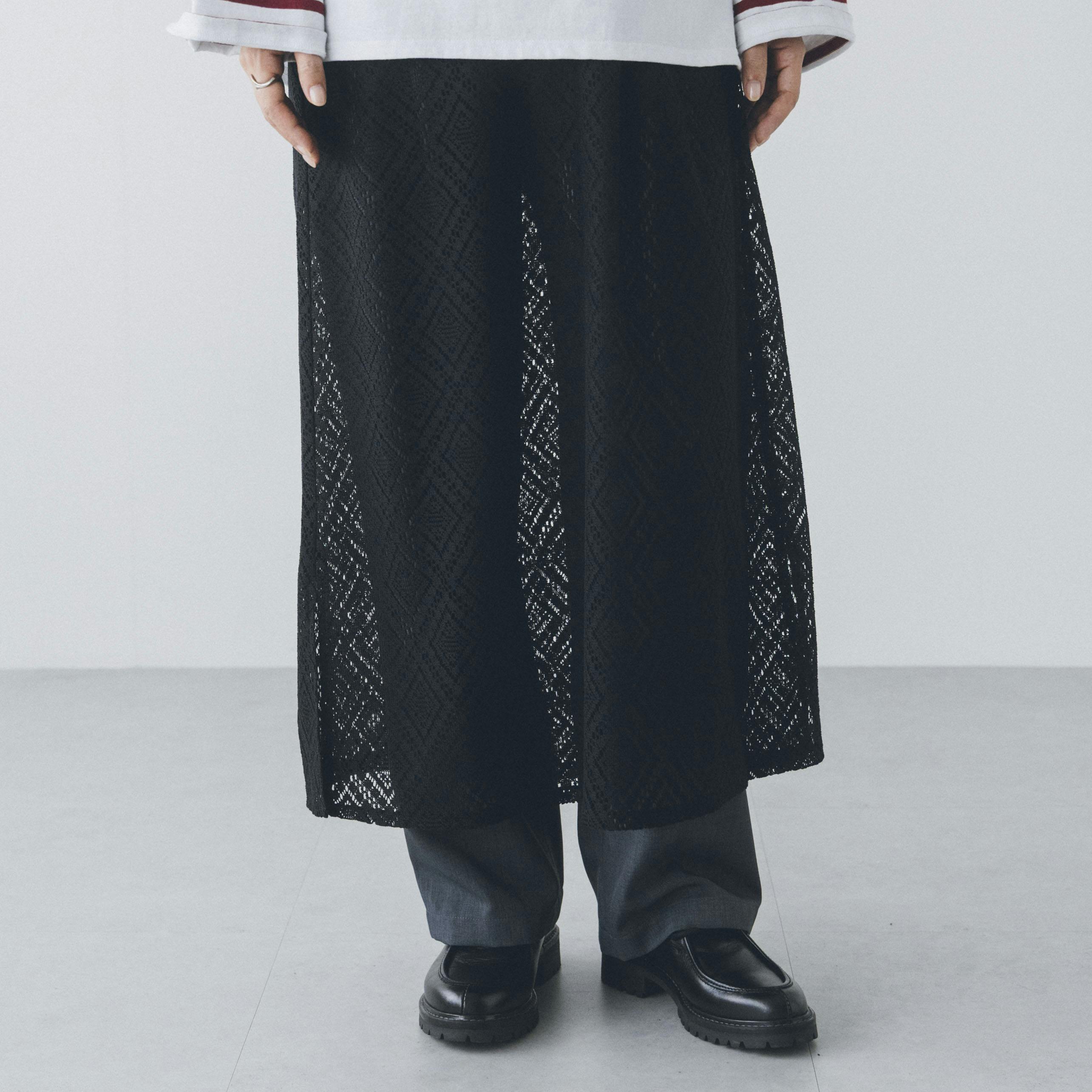 大人のためのレースのレイヤードスカート / ブラックの商品写真