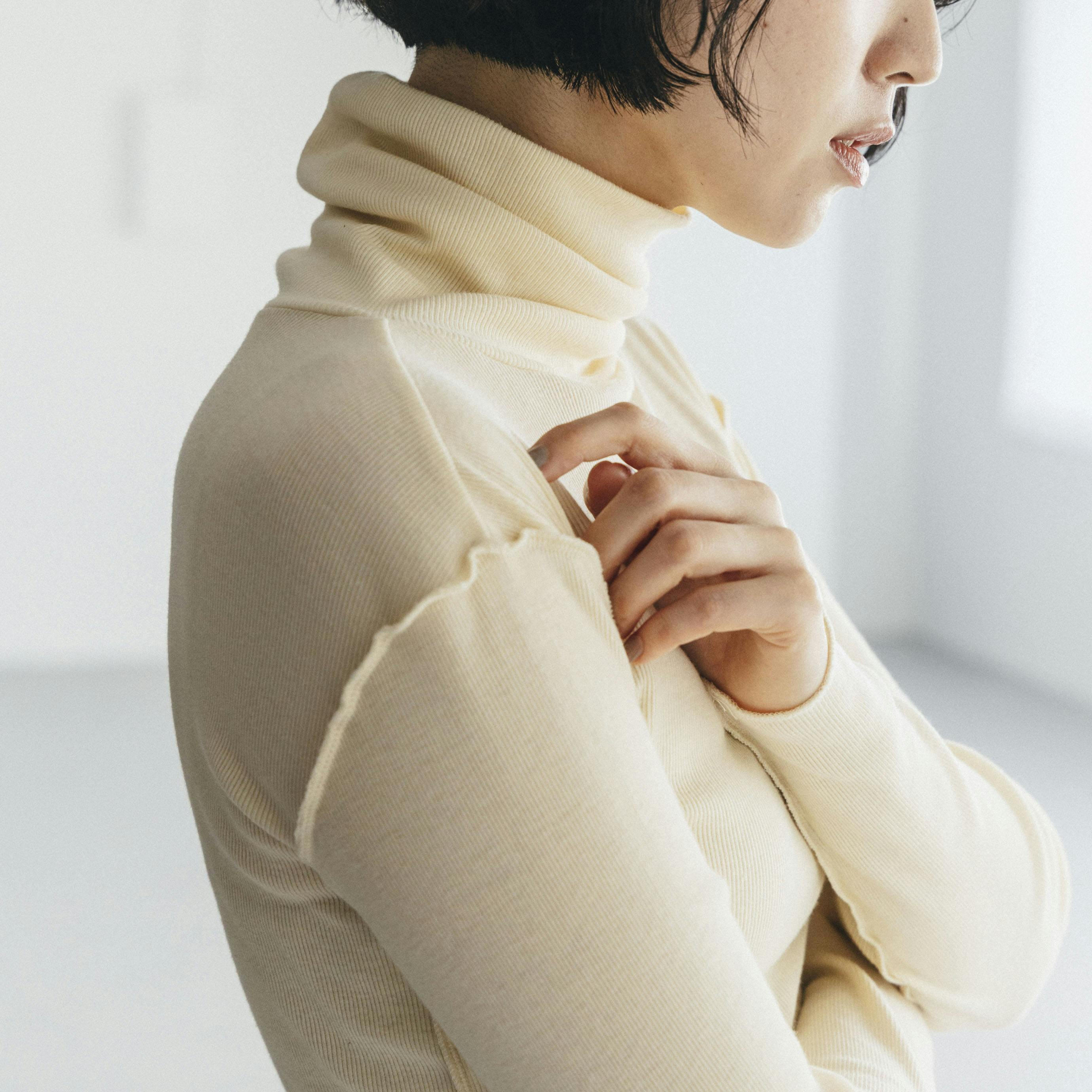 MEYAME / ソフトリブタートルネック（クリーム）の商品写真