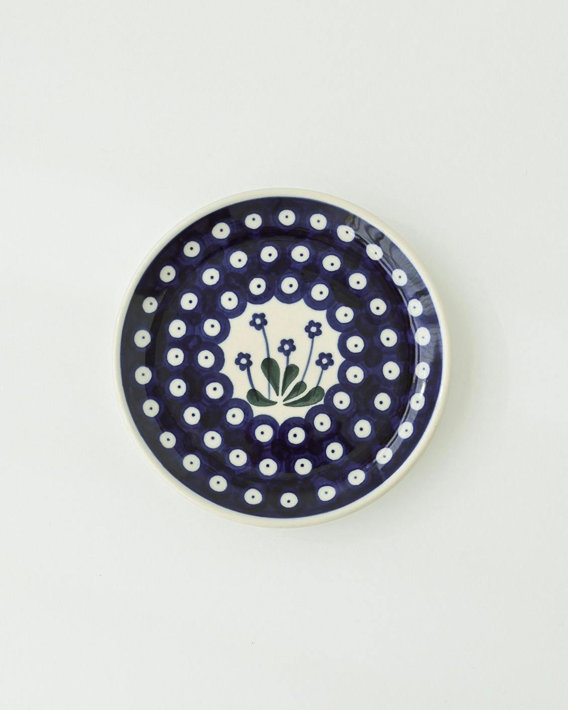 Polish Pottery / ポーリッシュポタリー / 16cmプレート / ホワイト×ネイビーの商品写真