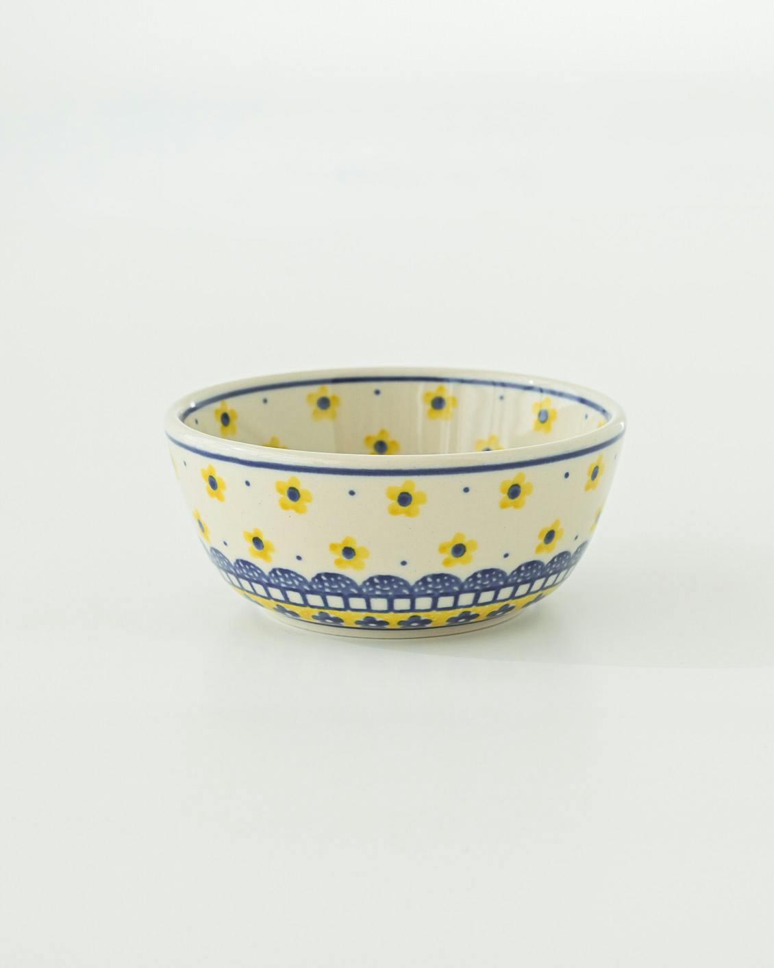 Polish Pottery / ポーリッシュポタリー / ミニサラダボウル / ホワイト×イエローの商品写真