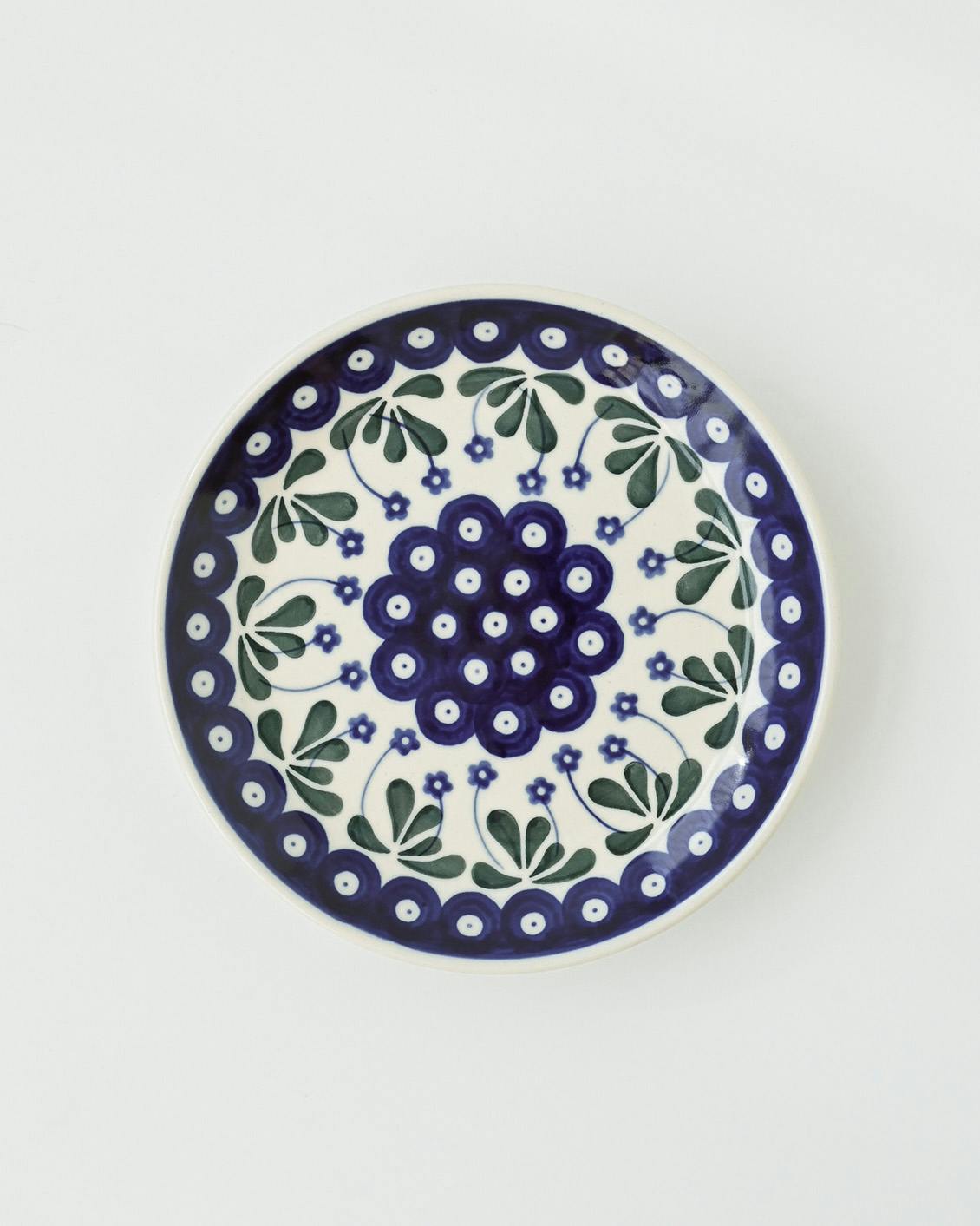Polish Pottery / ポーリッシュポタリー / 20cmプレート / ホワイト×ネイビーの商品写真