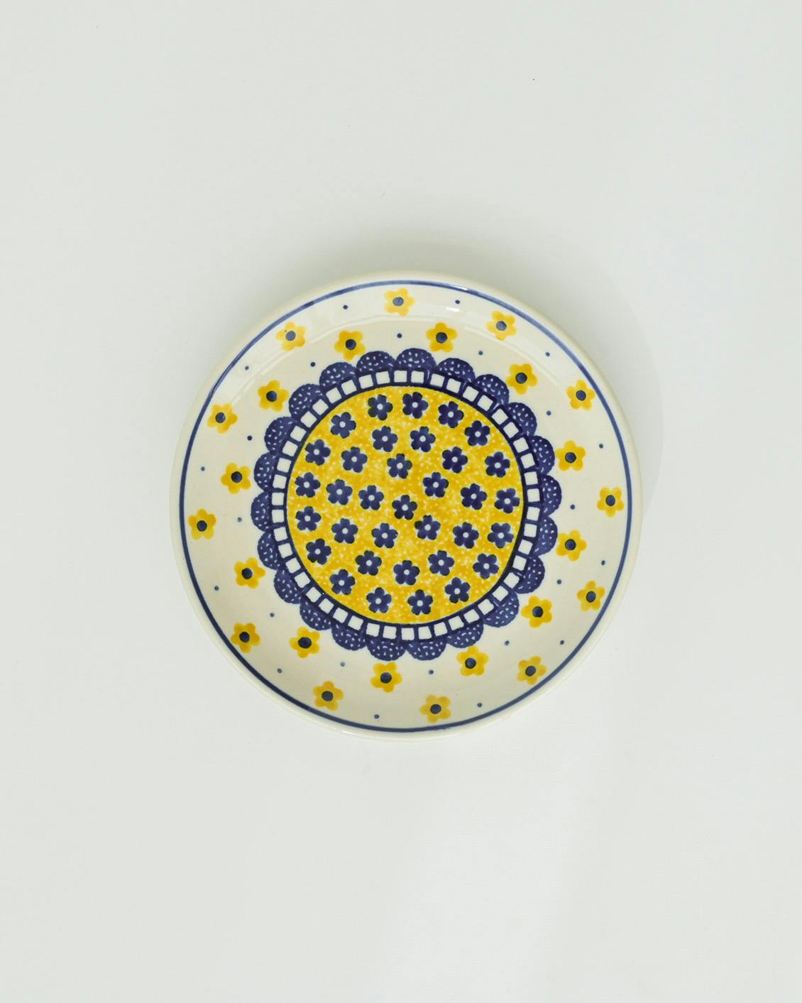 Polish Pottery / ポーリッシュポタリー / 16cmプレート / ホワイト×イエローの商品写真