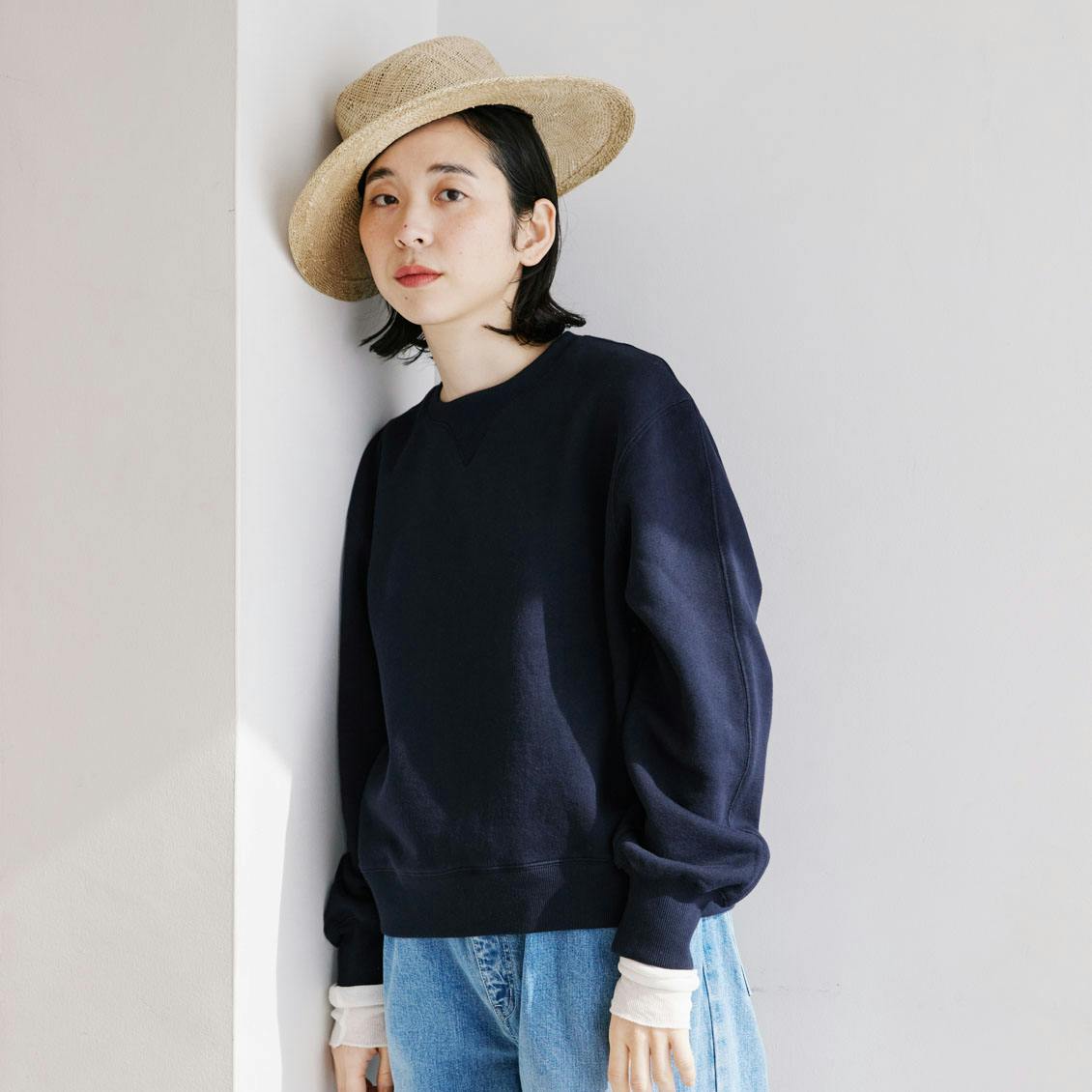 ふんわり素材のかろやか定番スウェット / ダークネイビー / Sサイズの商品写真