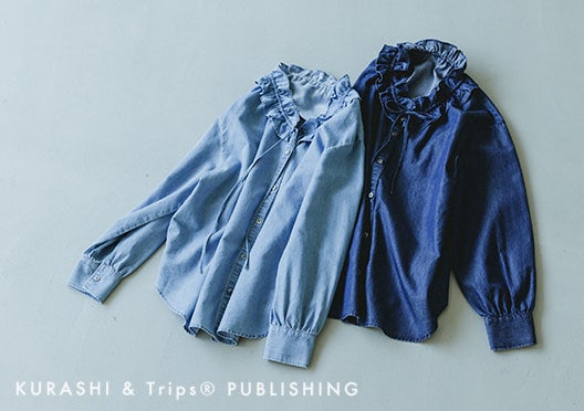 「大人に似合う、こなれ感」技ありフリルのデニムブラウスの画像