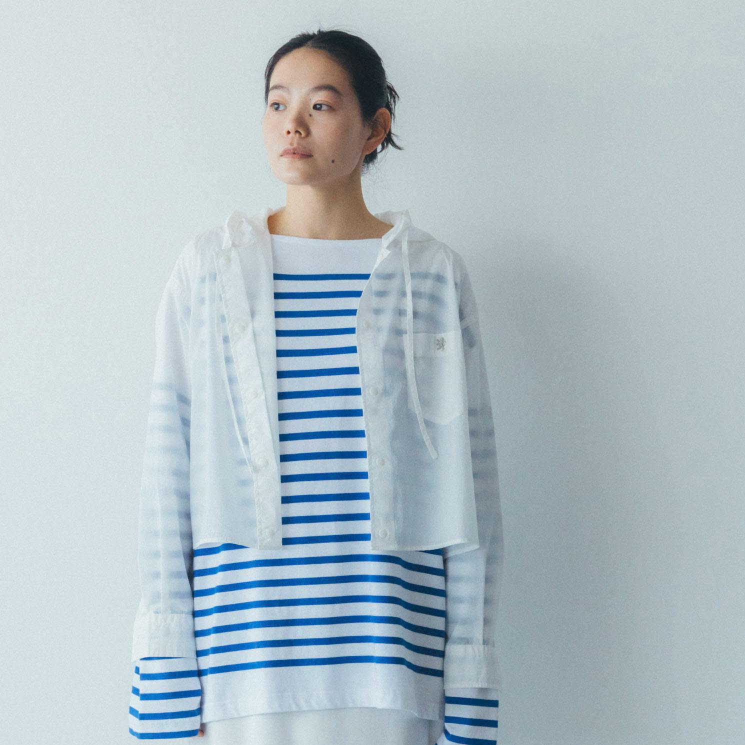 Gymphlex / フード付きナイロンシャツ（ホワイト）の商品写真