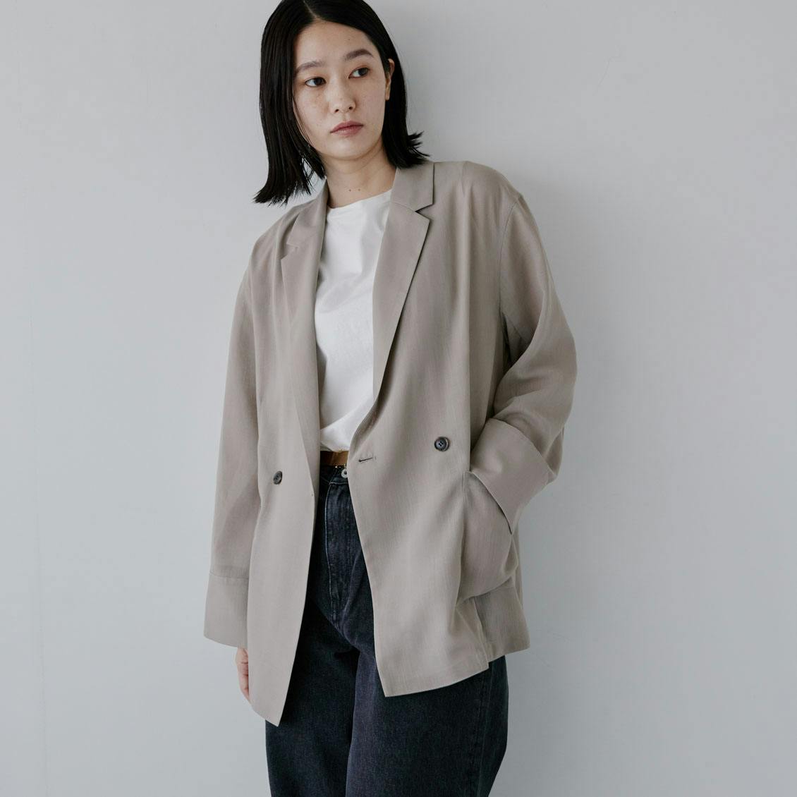 「気軽に、品よく」シワになりにくいシアージャケット / ベージュ / Sサイズの商品写真