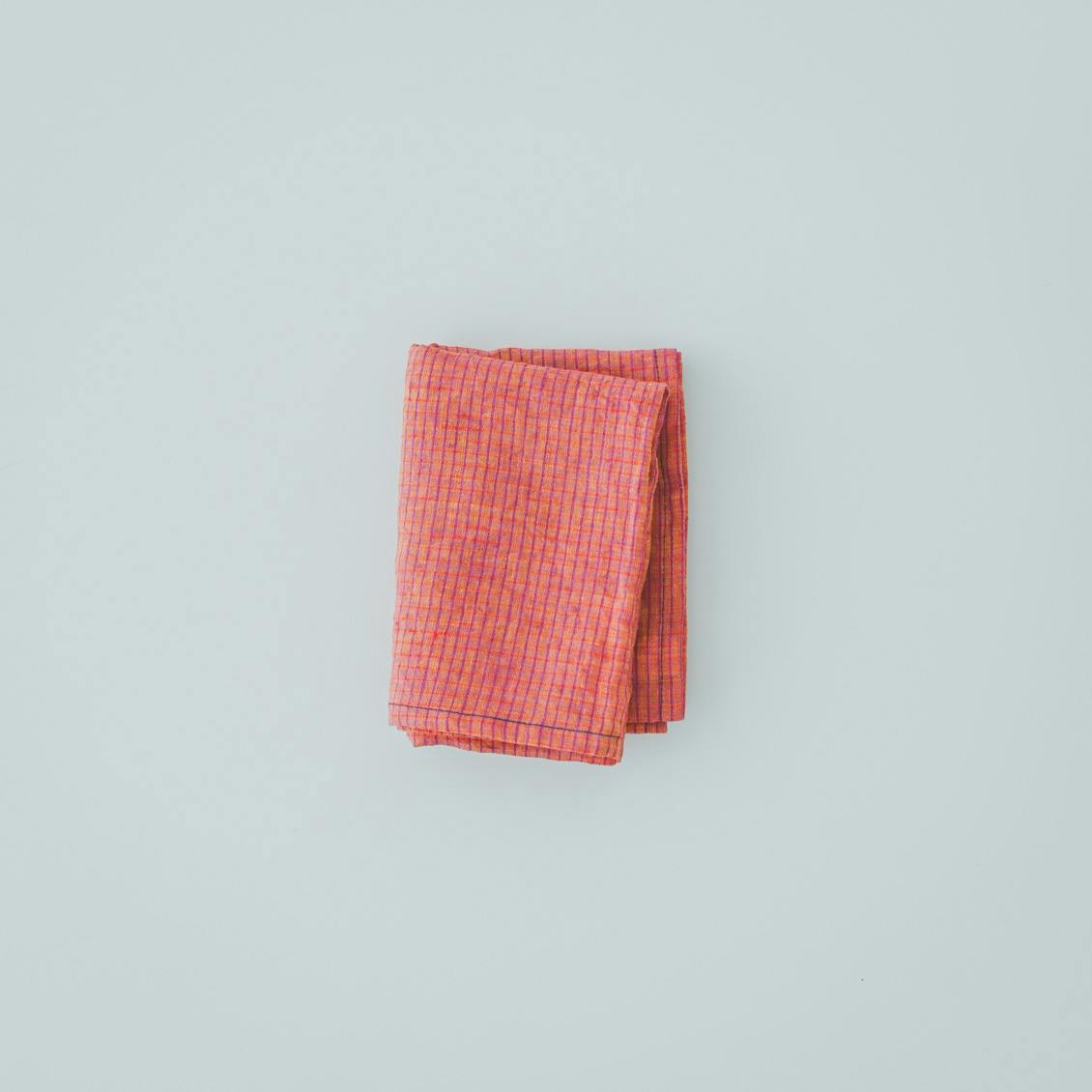 リネンのキッチンクロス / オレンジ（チェック柄） / 「好き」で彩るキッチンシリーズの商品写真