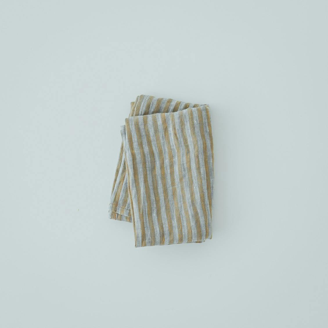 リネンのキッチンクロス / グレー × イエロー（ストライプ） / 「好き」で彩るキッチンシリーズの商品写真
