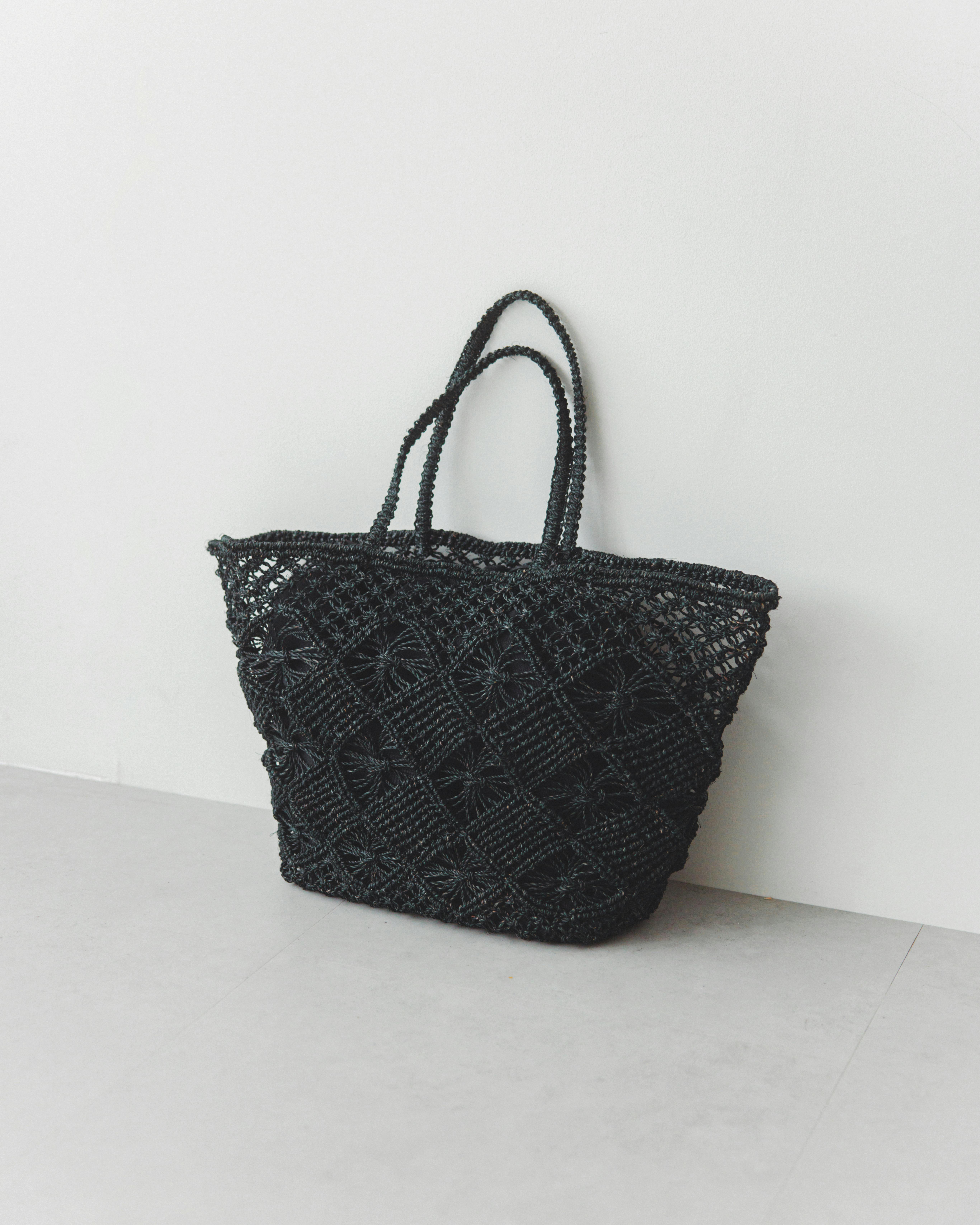 【当店別注】BAGMATI / アバカマクラメバッグ / ブラック / Lの商品写真