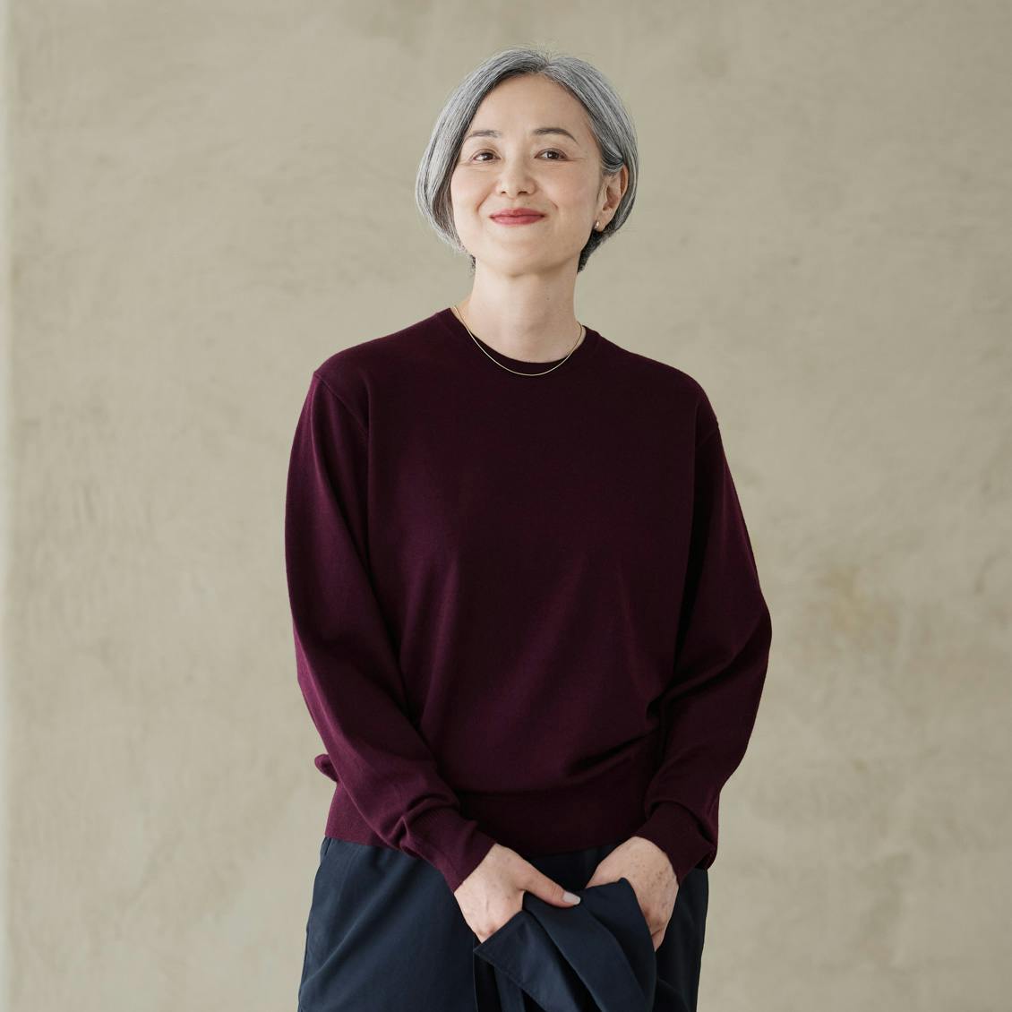 「品よく、ラフに」大人のためのNEWベーシックニット / クルーネックの商品写真